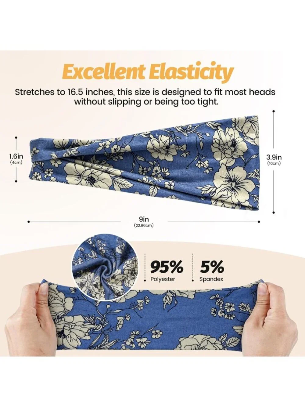 Women X-Colorful-1 Stretchy 6 Pack Headbands Yoga Sweatbands Hair Accessories